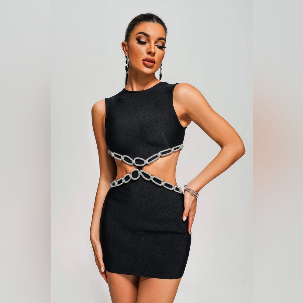Cutout Mini Bandage Dress - Size M